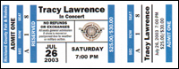 Tracy Lawrence Concert Ticket